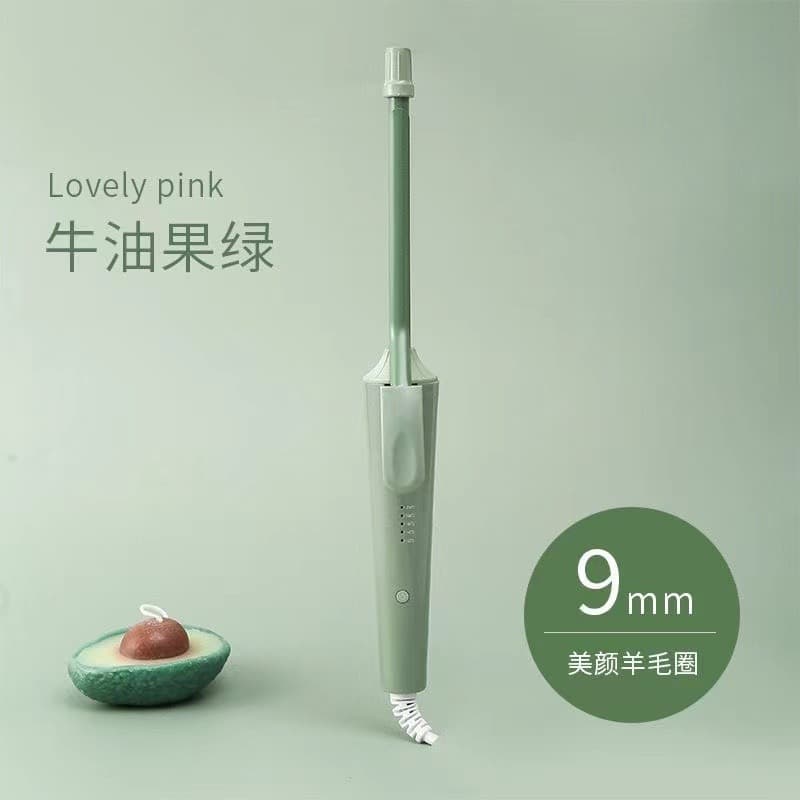 5-Level Adjustable Teddy Curling Iron, 9mm Super Fine Air Bangs Curler for Women, Small Water Wave Curl for Short Hair, Men