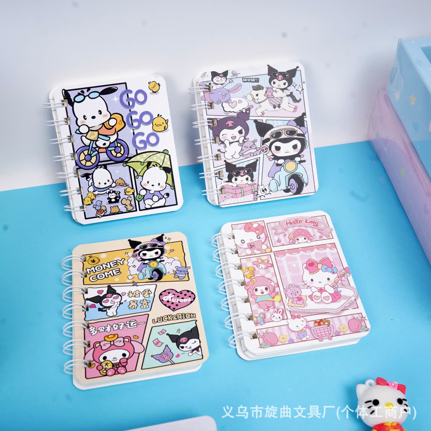 Foreign trade popular Sanrio mini coil notebook, creative and cute Kuromi peripheral A7 notepad, portable pocket notebook