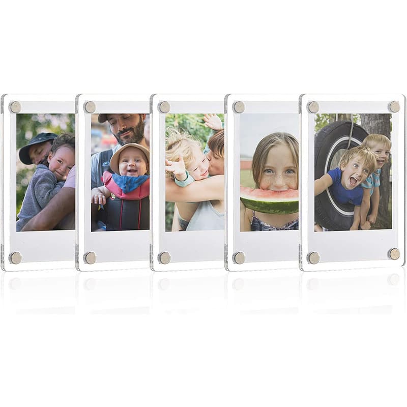 Acrylic refrigerator magnetic frame, double sided photo refrigerator magnet photo frame, suitable for Fujifilm