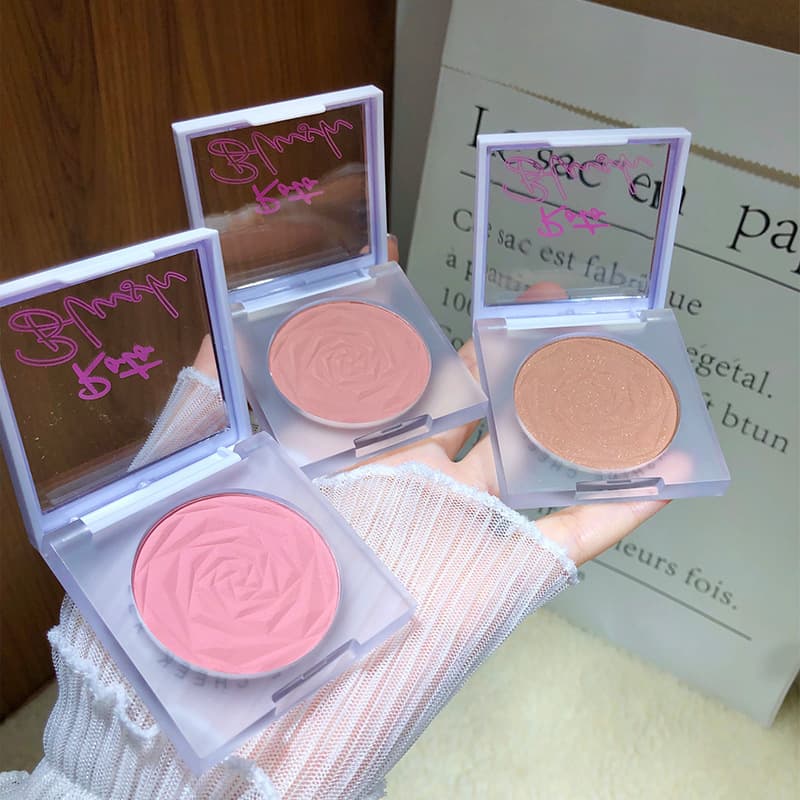POTO Single Blush, Douyin/Kuaishou Low Saturation Expansion Colors, Long-Lasting Natural Matte Cheek Color in Purple and Blue 133