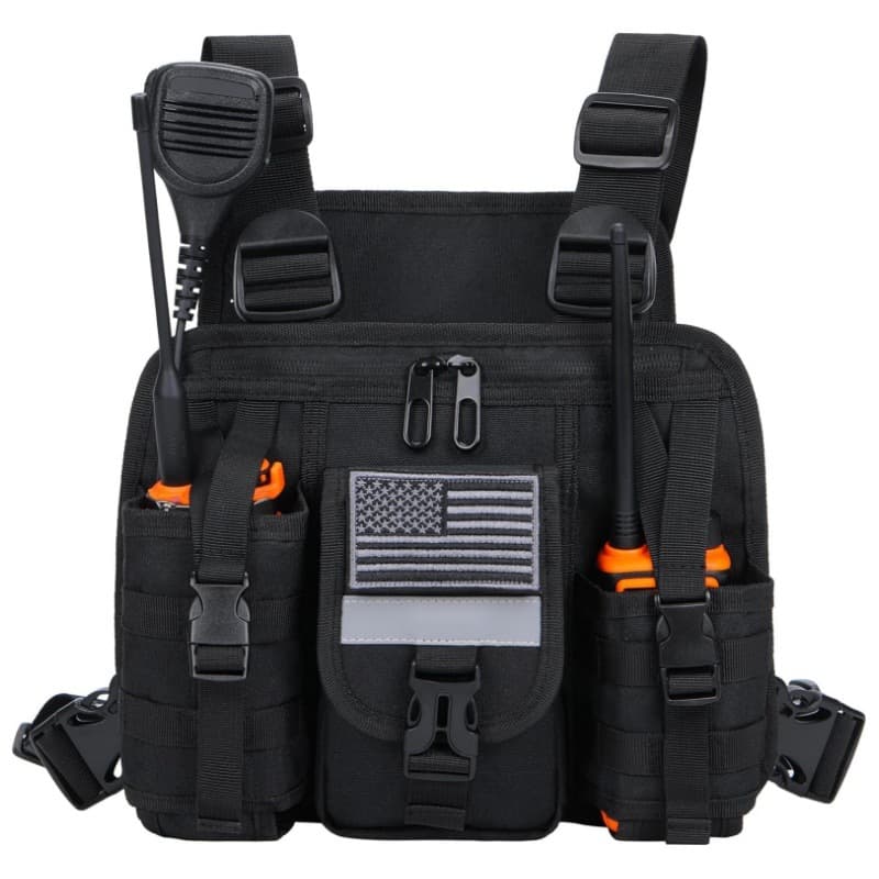 Amazon Hot Selling Radio Chest Strap Walkie Talkie Chest Sleeve Multifunctional Chest Bag Nylon Waterproof Tactical Vest