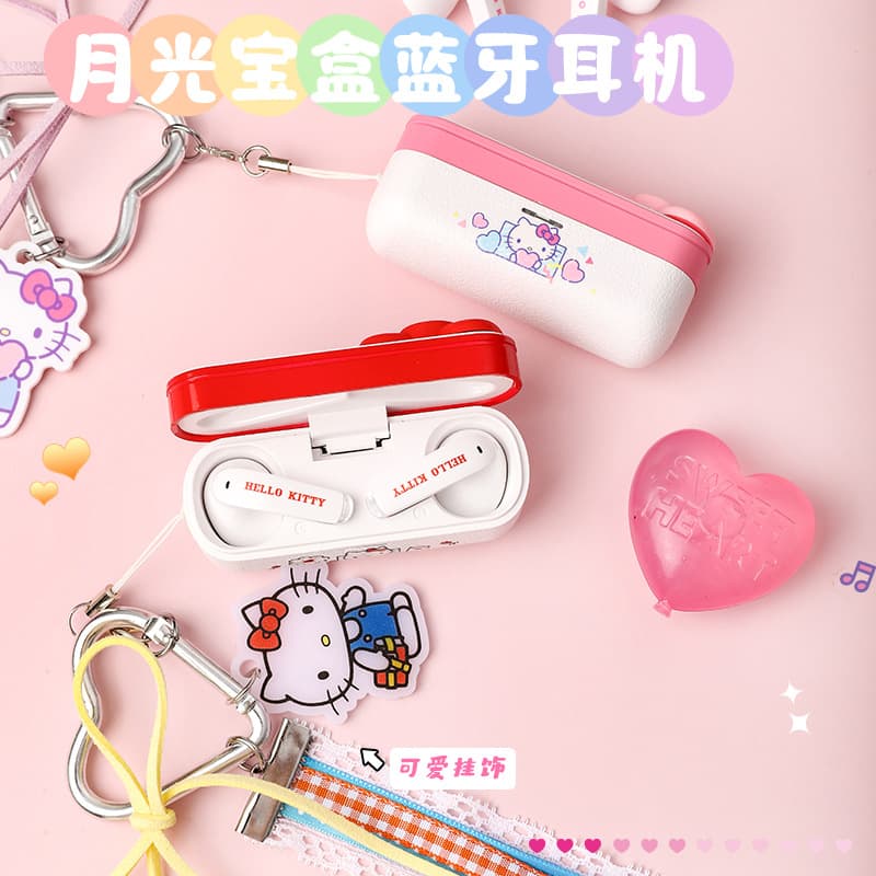 Sanrio Hello Kitty Kuromi Cinnamoroll Lanyard Open-Ear OWS Bluetooth Headphones with Directional Audio
