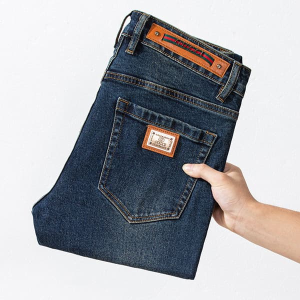 Feiler machine hair high-end European men's jeans nostalgic color autumn and winter slim stretch wash water small straight men's trousers