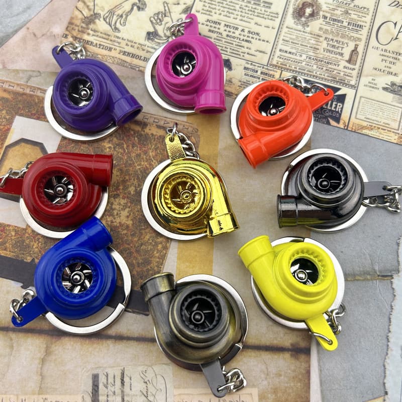 Yiwu Auto Modification Accessories Keychain Turbo Car Pendant Wheel Hub Piston Keychain Disc Brake Pad Key