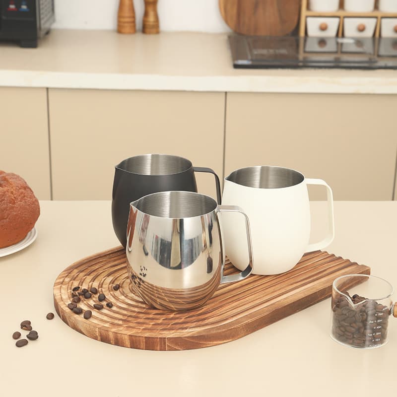 Stainless steel latte art cup new drum type latte art cup handle milk cup utensil latte art cup milk vat milk foam cup