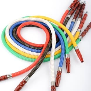 Arabic Hookah Hose, Hookah Accessories, Hookah Suction Tube Wrapped Leather Hose, Plastic Tube Shisha, Multiple Colors Available