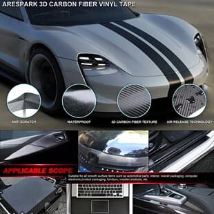 Car 3D carbon fiber sticker, 5D body color change film, door sticker, 6D glossy carbon fiber adhesive J132