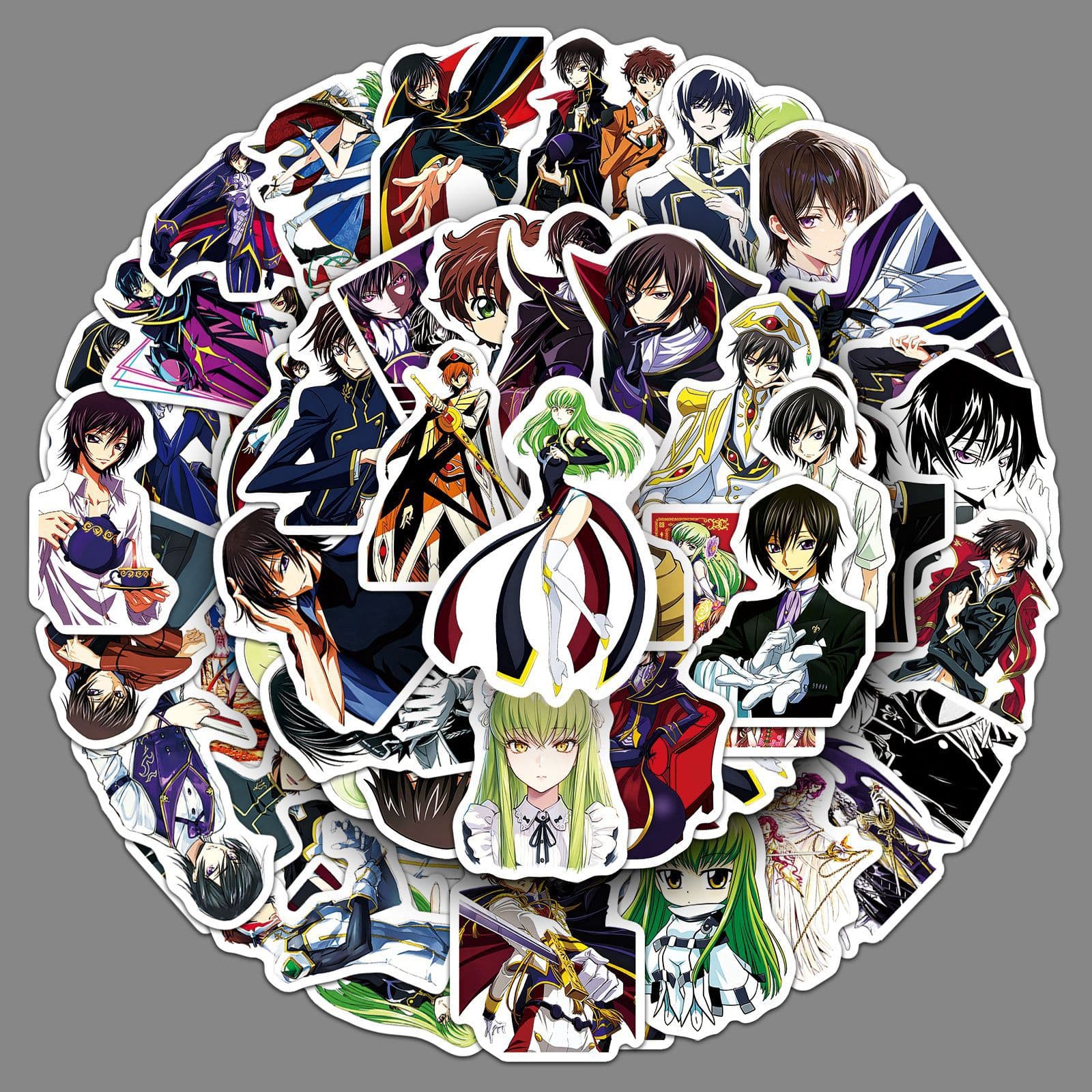50 Code Geass Lelouch of the Rebellion stickers Japanese animation cross-border waterproof decorative notebook stickers