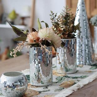 Disco Vases Amazon New Cross-Border Disco Mirror Vase Mosaic Flower Vase Decoration
