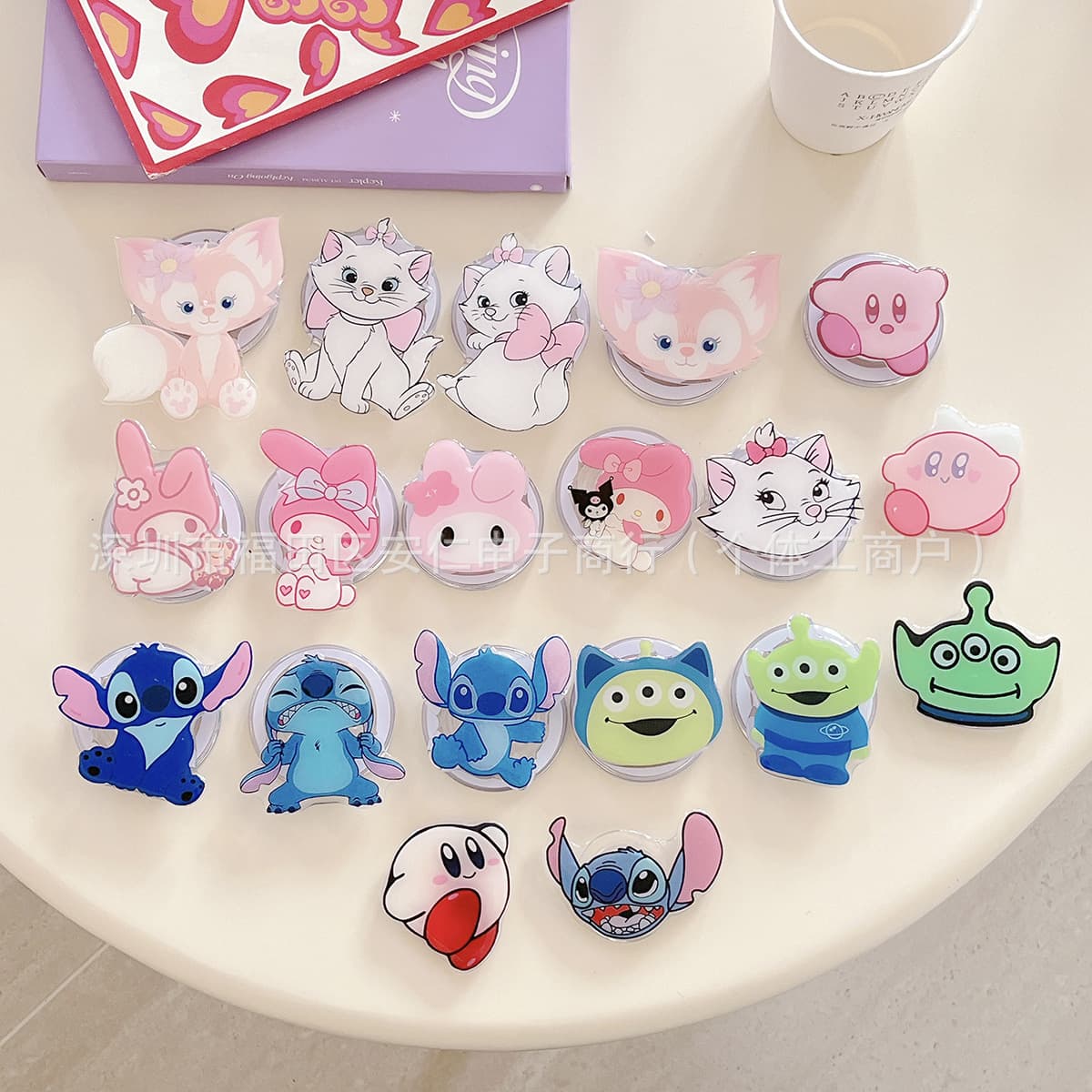 Xiaohongshu ins cartoon cute anime cute retractable air bag mobile phone case holder magnetic lazy artifact hard