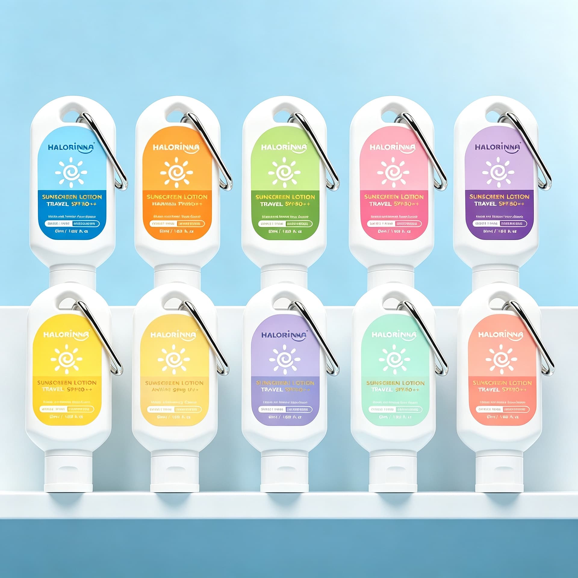 Cross-Border Carabiner Sunscreen Lotion Carabiner Portable Outdoor Travel Buckle Sunscreen Lotion