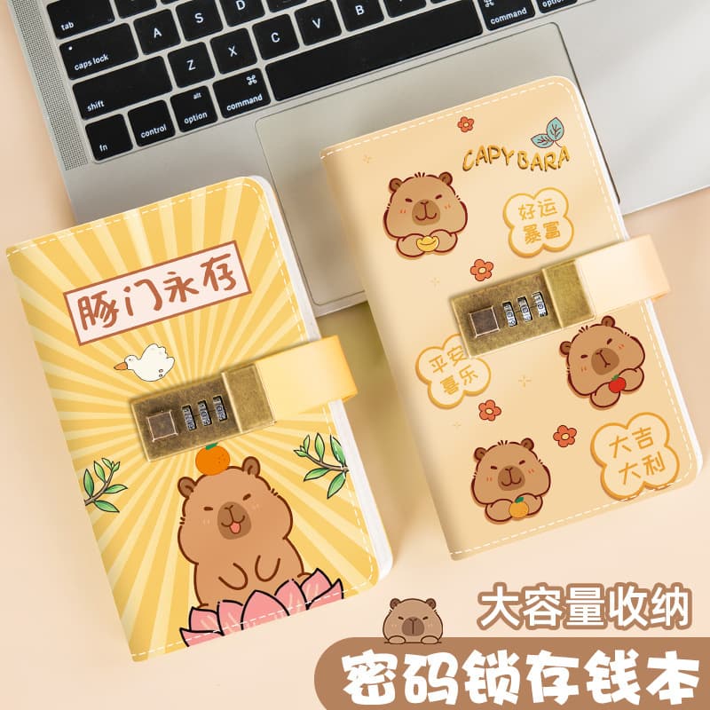 Lockable Cash Storage Bag Money Saving Book for Primary School Students Family Financial Management Notebook with Lock