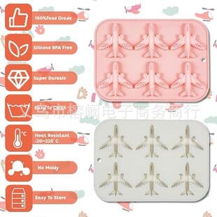 In Stock 6-Cavity Airplane Shape Silicone Mold Baking Tool Gummy Chocolate Mold Dessert Resin Cake Mold