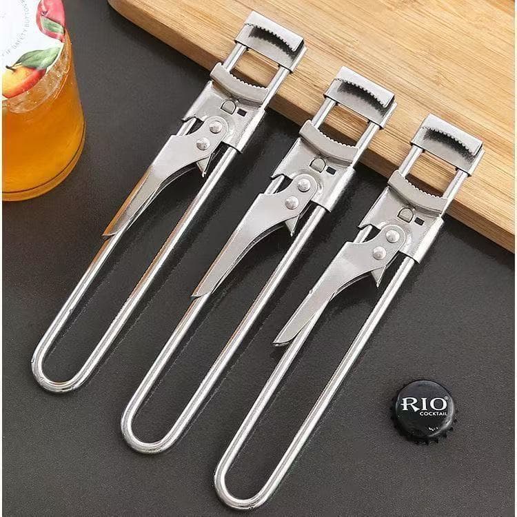 Stainless Steel Effortless Lid Twister Jar Opener Glass Jar Lid Opener Bottle Cap Opener Retractable Twist Cap Opener