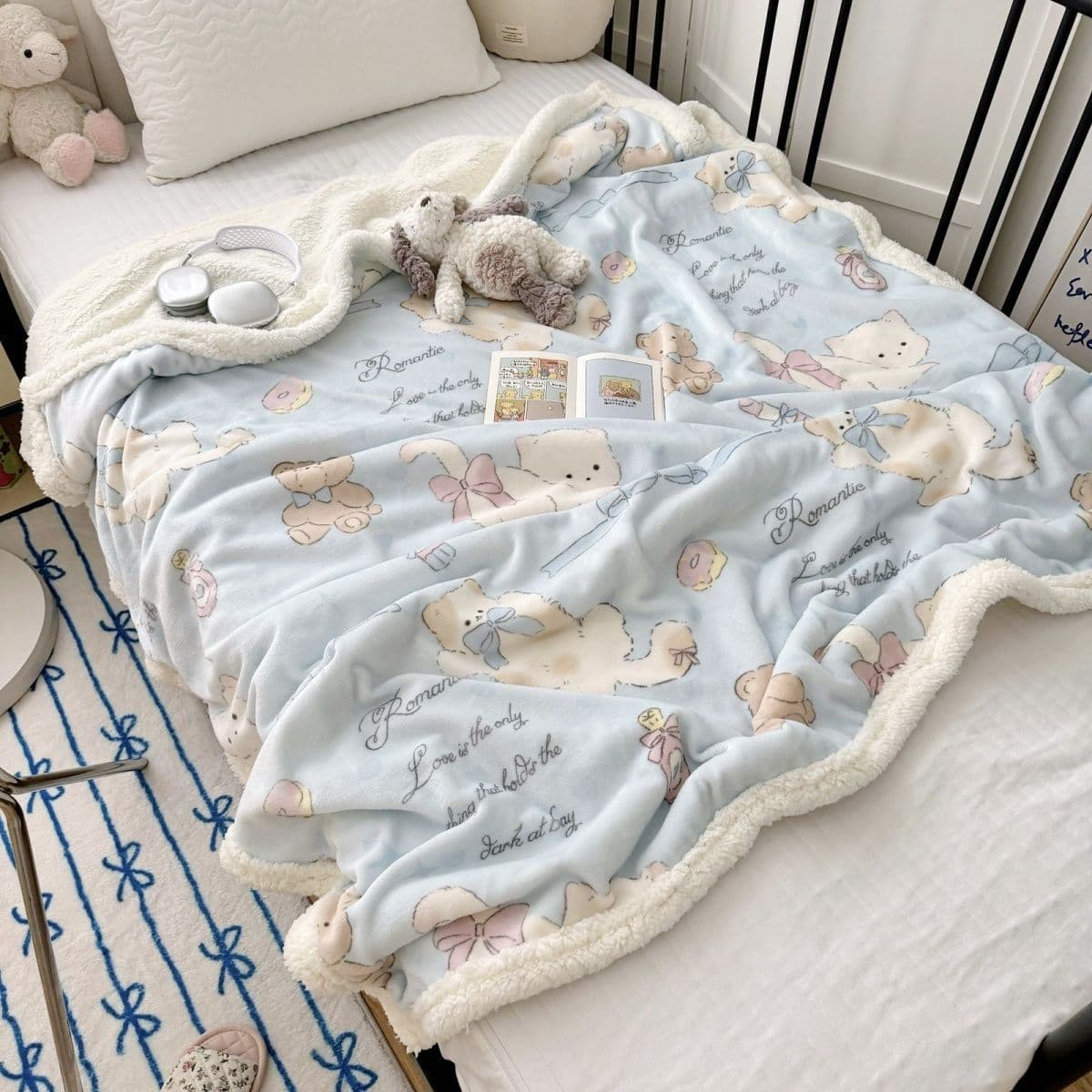 Thick Milk Lamb Fleece Blanket Office Shawl Nap Small Throw Student Dormitory Coral Fleece Sofa Cover