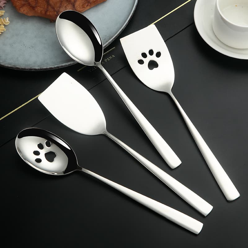 304 stainless steel spatula kitchenware set cooking restaurant steak frying spatula buffet meal sharing spoon cat claw spoon