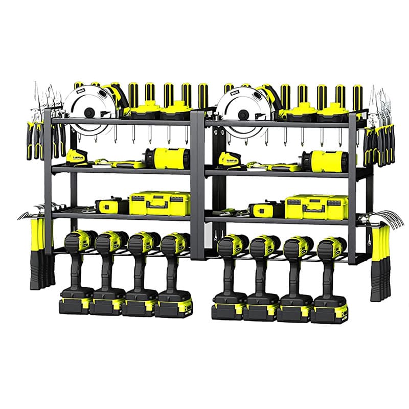 Bestselling 4-tier hardware tool organizer, handheld & electric tool management system with wall-mounted drill holder