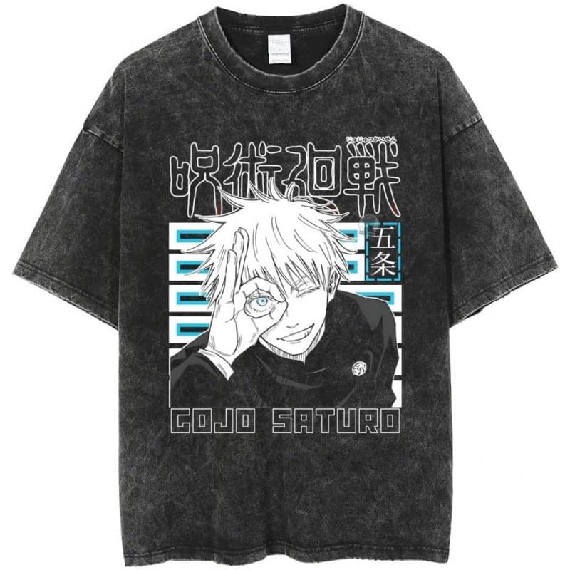 Washed 230g Pure Cotton JJK Gojo's T-Shirt Ryomen Sukuna Fushiguro Toji C
