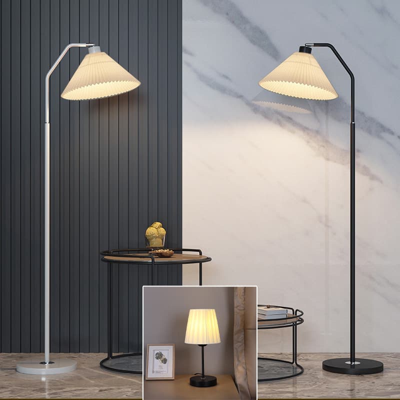 Pleated floor lamp, modern minimalist style, living room sofa side, Nordic style decorative bedroom bedside lamp, ambient light, floor table lamp.