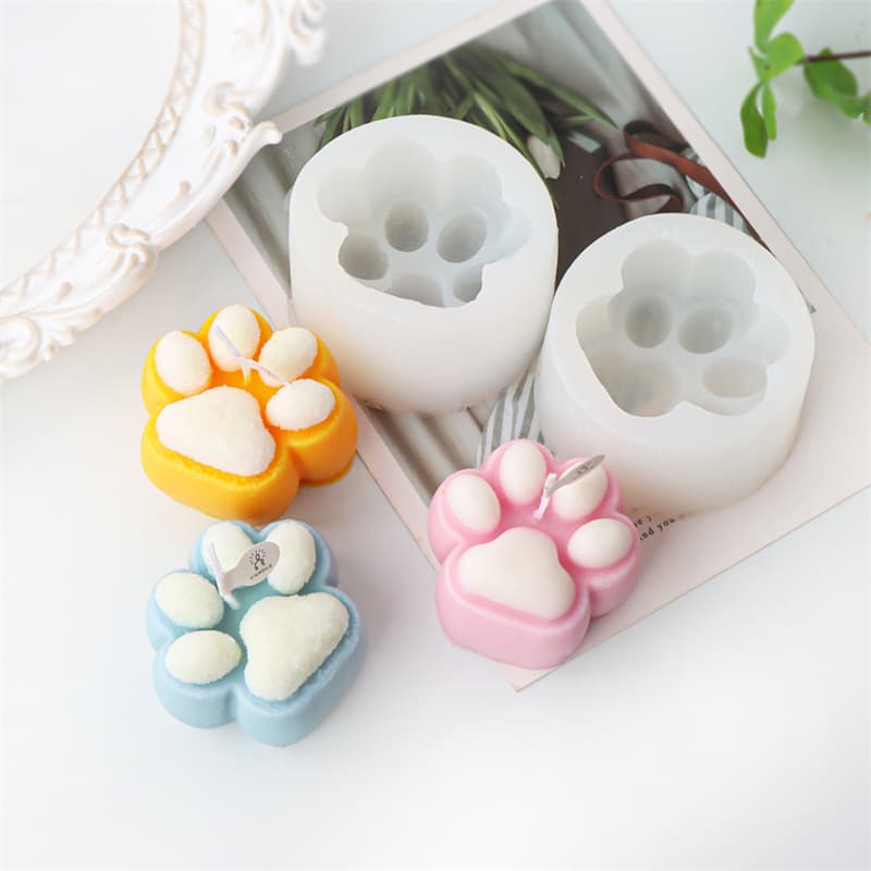 Silicone Cat Paw Shaped Meat Pad Simulation Mould for DIY Creative Cartoon Wax Bottle Jelly Mousseline Cake Baking Mold