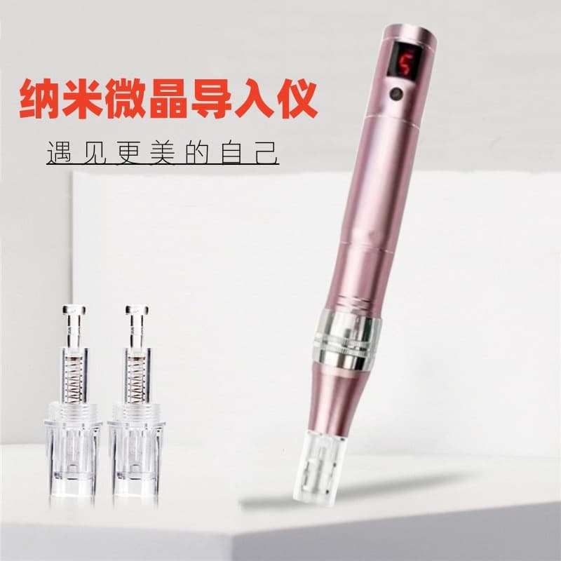 Electric micro-needle pen nano electric micro-needle import device for mesotherapy aqua light MTS fractional instrument with threaded micro-crystal pen
