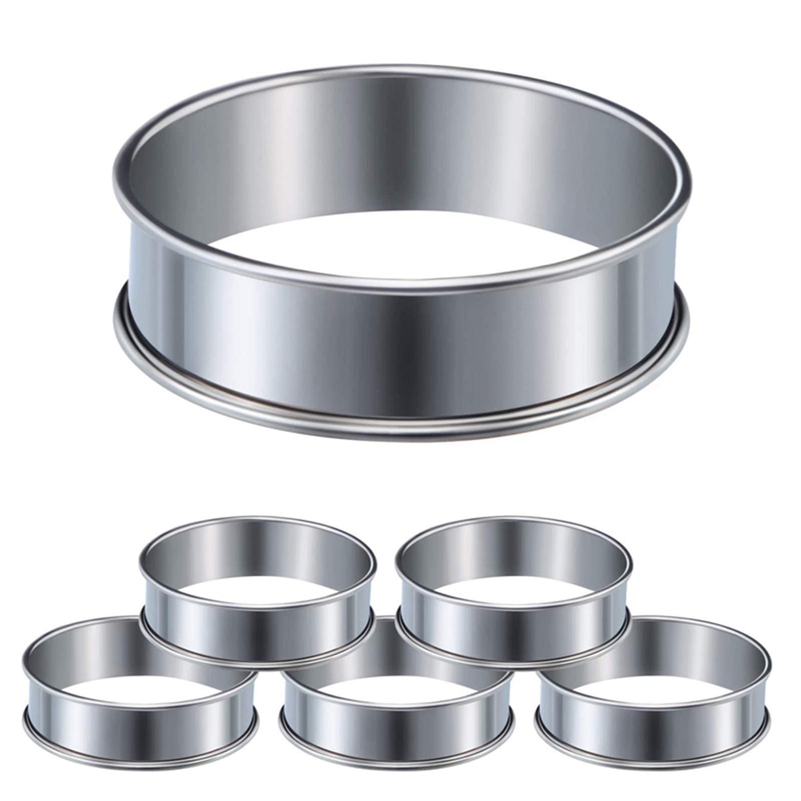 Stainless Steel Tart Ring Pizza Dough Ring Double Rolled Edge Round Baking Biscuit Mold Tart Mold Cake Tart Mold Filling Ring