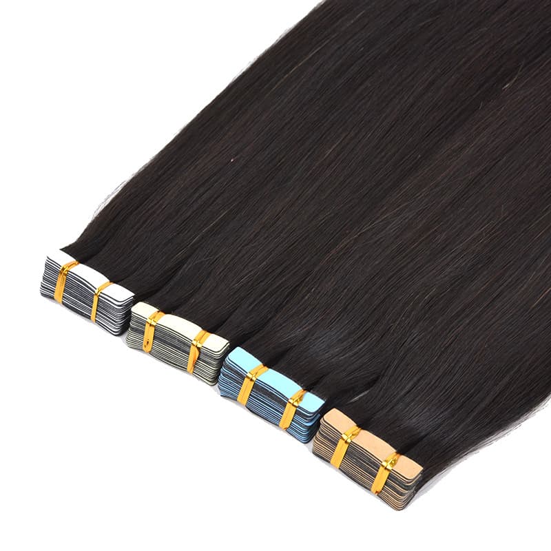 Invisible Tape-In Extensions Real Human Hair, Heat-Stylable and Dyeable, Customizable Various Extension Pieces