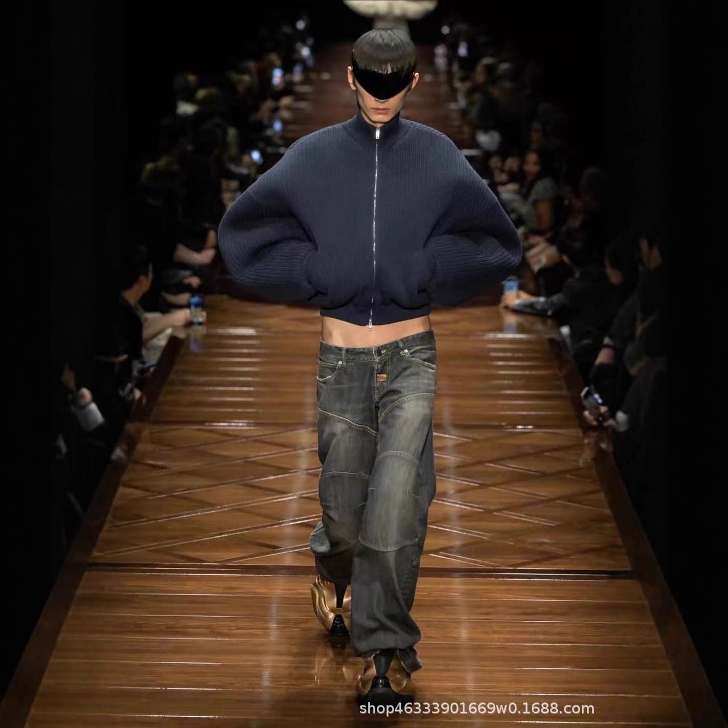 B Brand 25fw Runway-Inspired Baggy Straight-Leg Washed Blue Jeans Parisian Style Unisex Trendy Pants