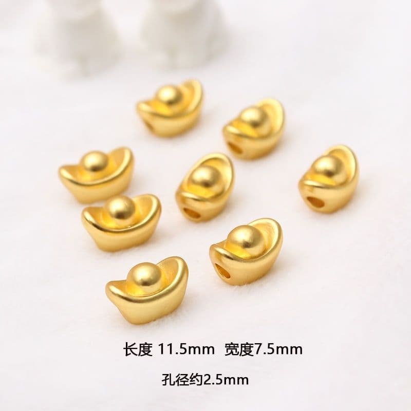 Sand Gold Endless Wealth Ingot DIY Accessories for Bracelets and Necklaces, New Wealth-Attracting Guardian Beads