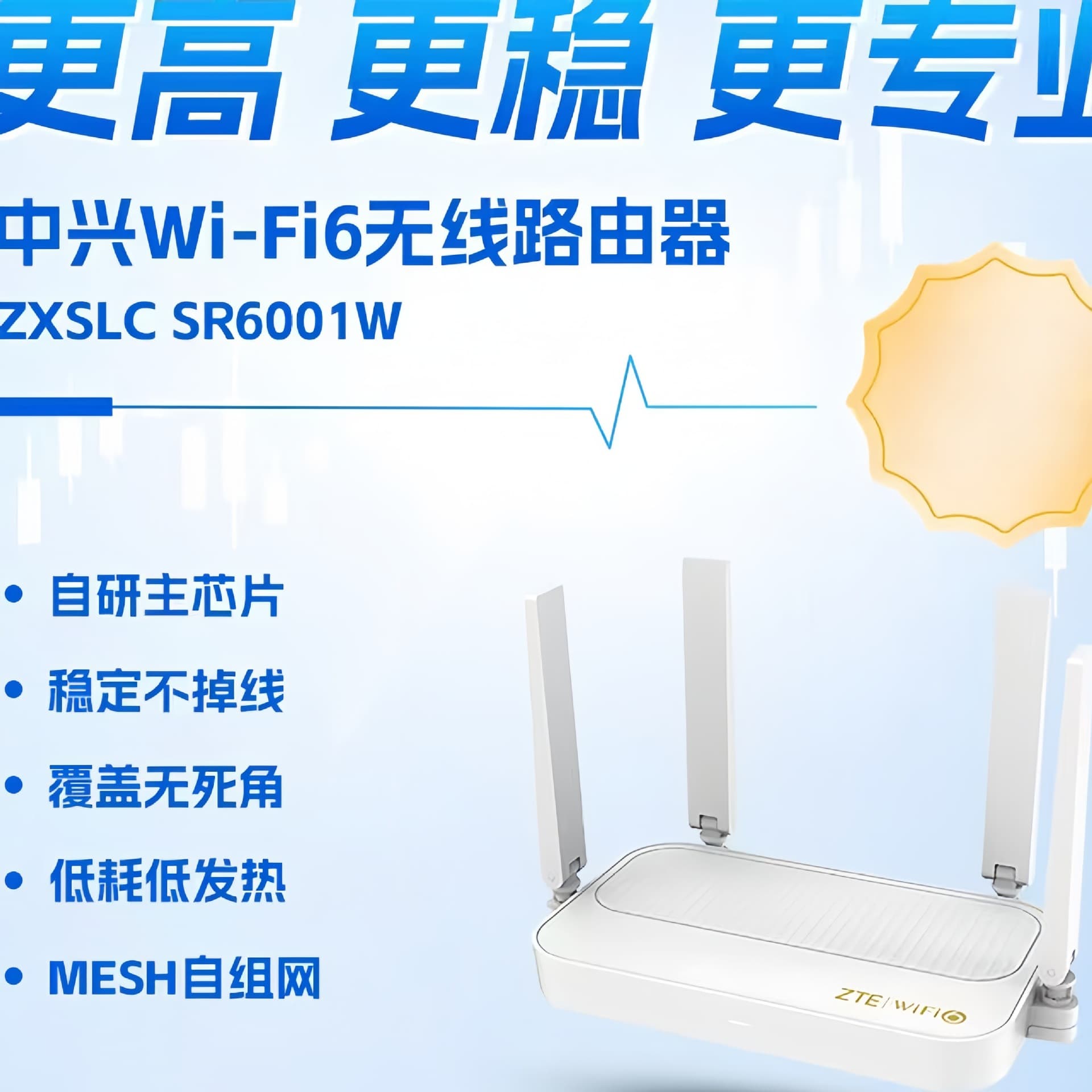 New High-End Wireless Router SR6001 Launch Edition New Self-Developed Chip Enterprise-Grade Router ZXSLC