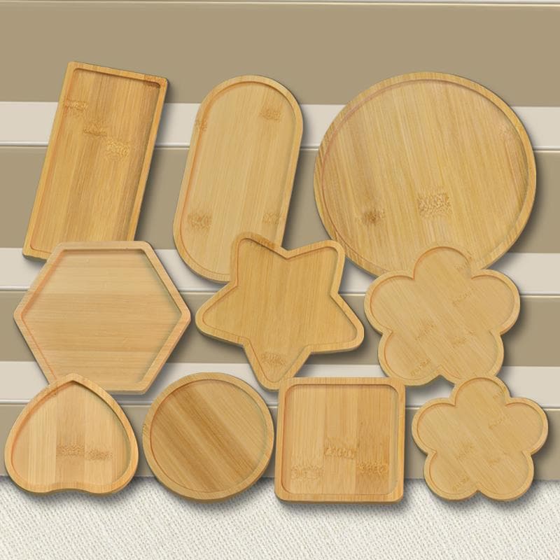 DIY Coaster Base Blank Handmade Mosaic Bamboo Wood Coaster Creative Round Square Heat Insulation Pad Custom Wholesale