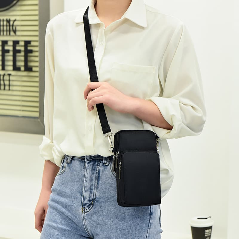New Large Screen Women's Phone Bag Single Shoulder Slant Cross Coin Purse Oxford Cloth Wrist Bag Mom Dance Arm