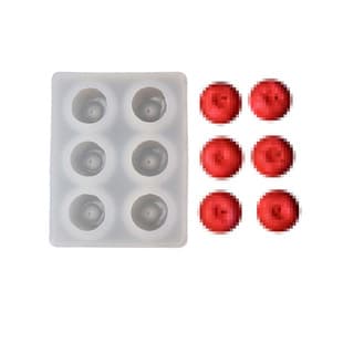 6-Connection Small Apple Liquid Silicone Mold Christmas Dessert Mousse Pudding Decoration Baking Mold Plaster Squishy Toy