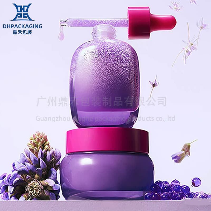 New Cross-Border Premium Cream Glass Jar 50g Hand Cream Glass Bottle 30ml Serum Bottle Skincare Face Cream
