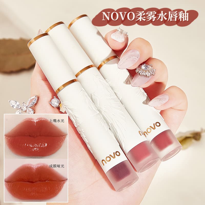 NOVO Air Velvet Lip Gloss TikTok Recommended Waterproof Matte Finish Student Party White Showing Sweet Desire Lipstick