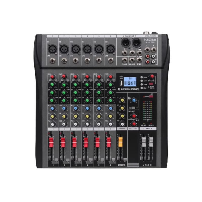Professional Mixing Console 4/6/8/12-Channel with Bluetooth USB, Digital Audio Mixer for Bar, Stage, and Home Use
