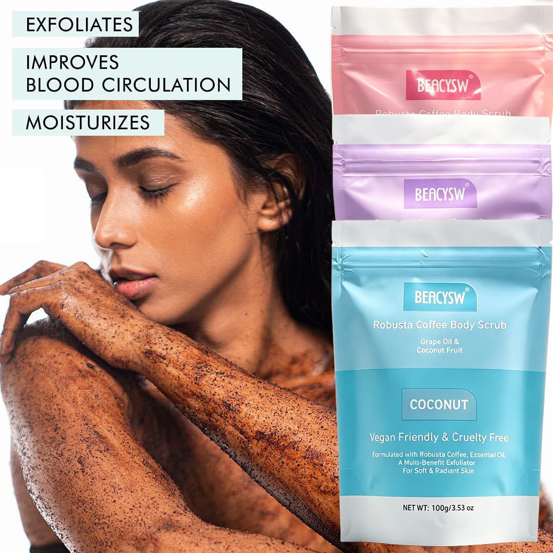 Coconut Coffee Body Scrub Moisturizing Nourishing Full Body Cleansing Scrub