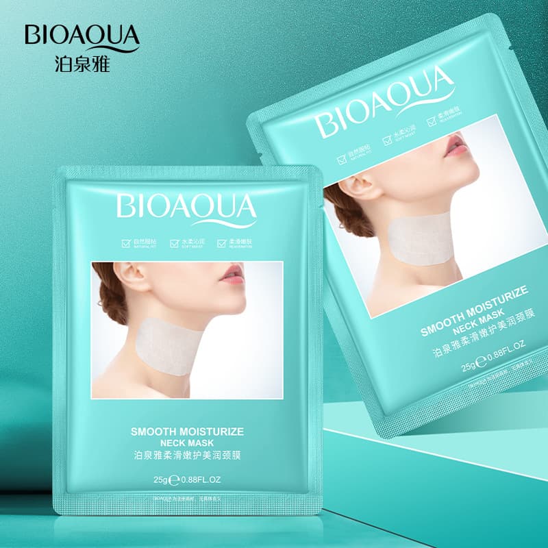 Boquya Smooth Elastic Tender Moisturizing Neck Mask Sheet Hydrating Moisturizing Neck Refreshing Non-Sticky Reduce Neck Wrinkles Neck Mask