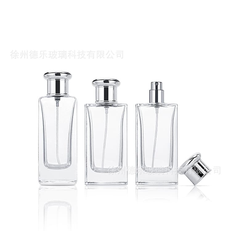 Wholesale Perfume Bottle Glass 50ml 100ml Crimp Transparent Perfume Spray Bottle Cosmetic Perfume Packaging Empty Bottle