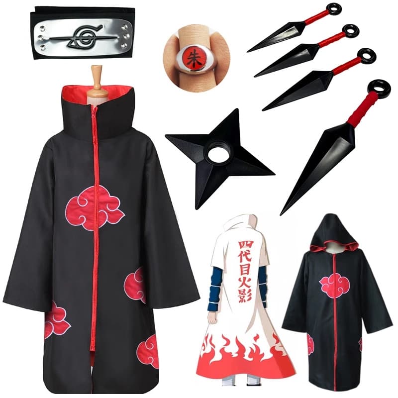 Wholesale Naruto Akatsuki Cloak Cos Costume Itachi Uchiha Deidara Sasori Obito Tobi Hawk Organization
