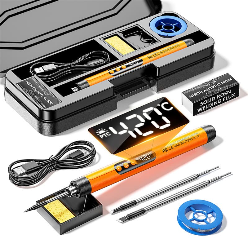 Mini Digital Display USB Charging Soldering Iron Portable Wireless Home Appliance Repair DIY Tool Kit Welding Smoke Code Set