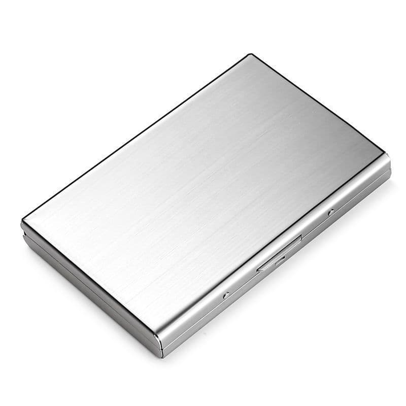 Portable Anti-Theft Swipe & Demagnetization Metal Card Holder for Men and Women, Minimalist Compact RFID Blocking Card Case, Stainless Steel Card Sleeve