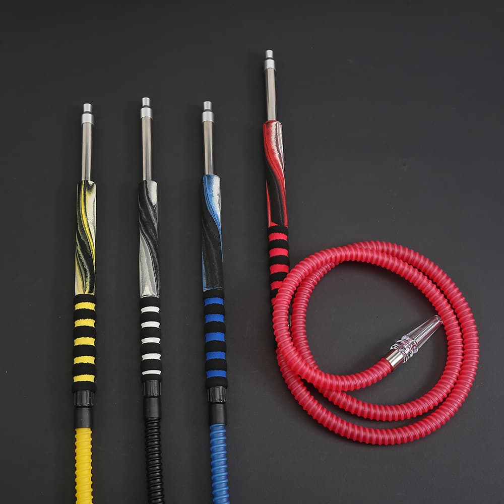 Cross-border striped hookah telescopic hose foam handle metal mouthpiece hookah hose/pipe smoking accessories