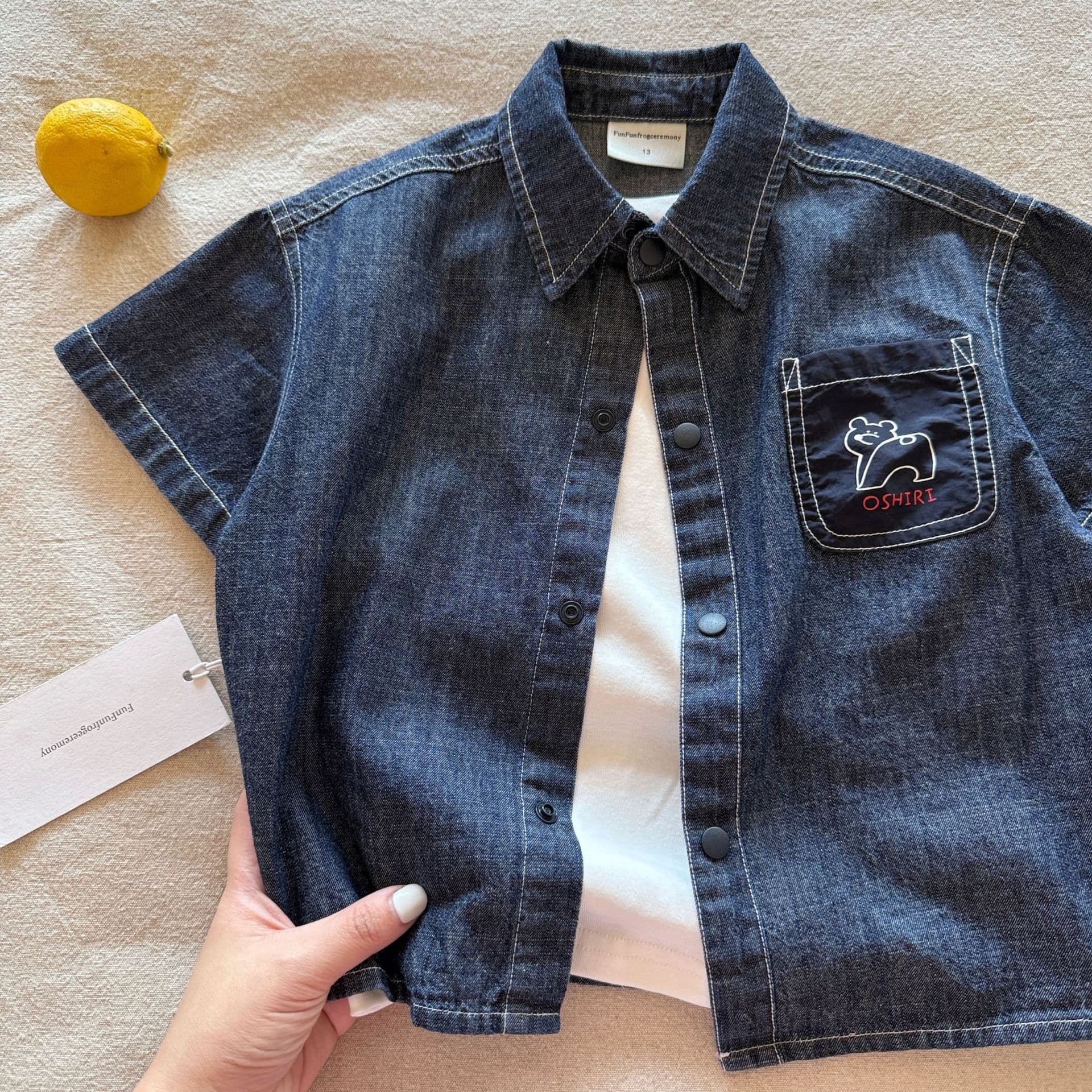Summer 2026 Children's Denim Short Sleeve Shirt, Boys' Short Sleeve Shirt, Zhili Children's Wear Summer Style, Girls' Short Sleeve, In Stock