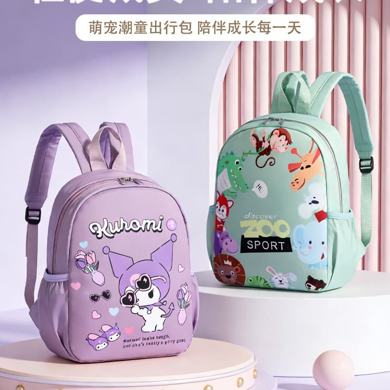 Kindergarten Cartoon Backpack for Boys and Girls, Neoprene 2-5 Years Old Toddler Mini Backpack, Lightweight and Cute