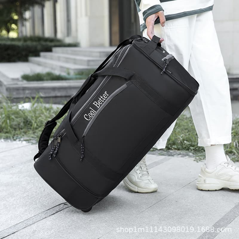 Large-capacity foldable wheel travel bag, men's and women's tug bag, luggage bag, fitness bag, shoulder bag, shoulder bag wholesale