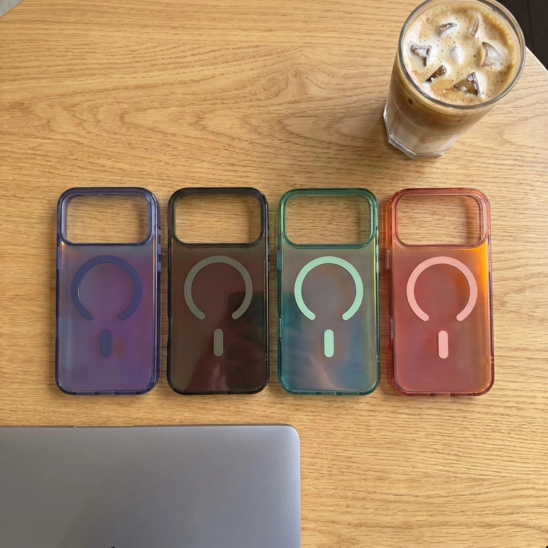 Compatible with iPhone 17 Pro Max Phone Case, Apple Case 16 Pro Solid Color Glossy Magnetic Case 13/14 Hard Case