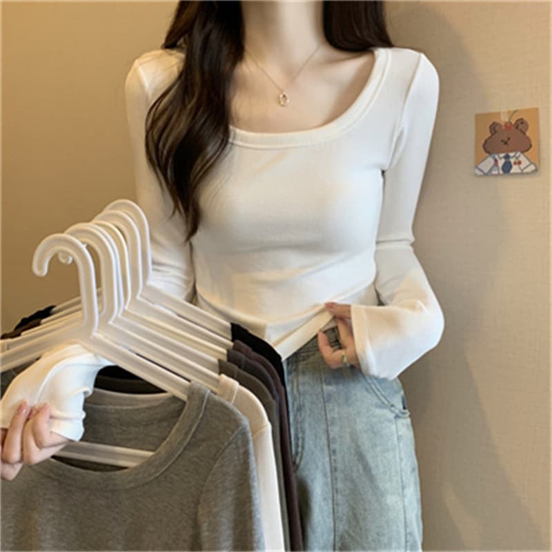 Dralon Base Layer Top for Women Autumn/Winter Inner Thermal Long-Sleeve Tight Fashionable Warm Spicy Girl Top T-Shirt