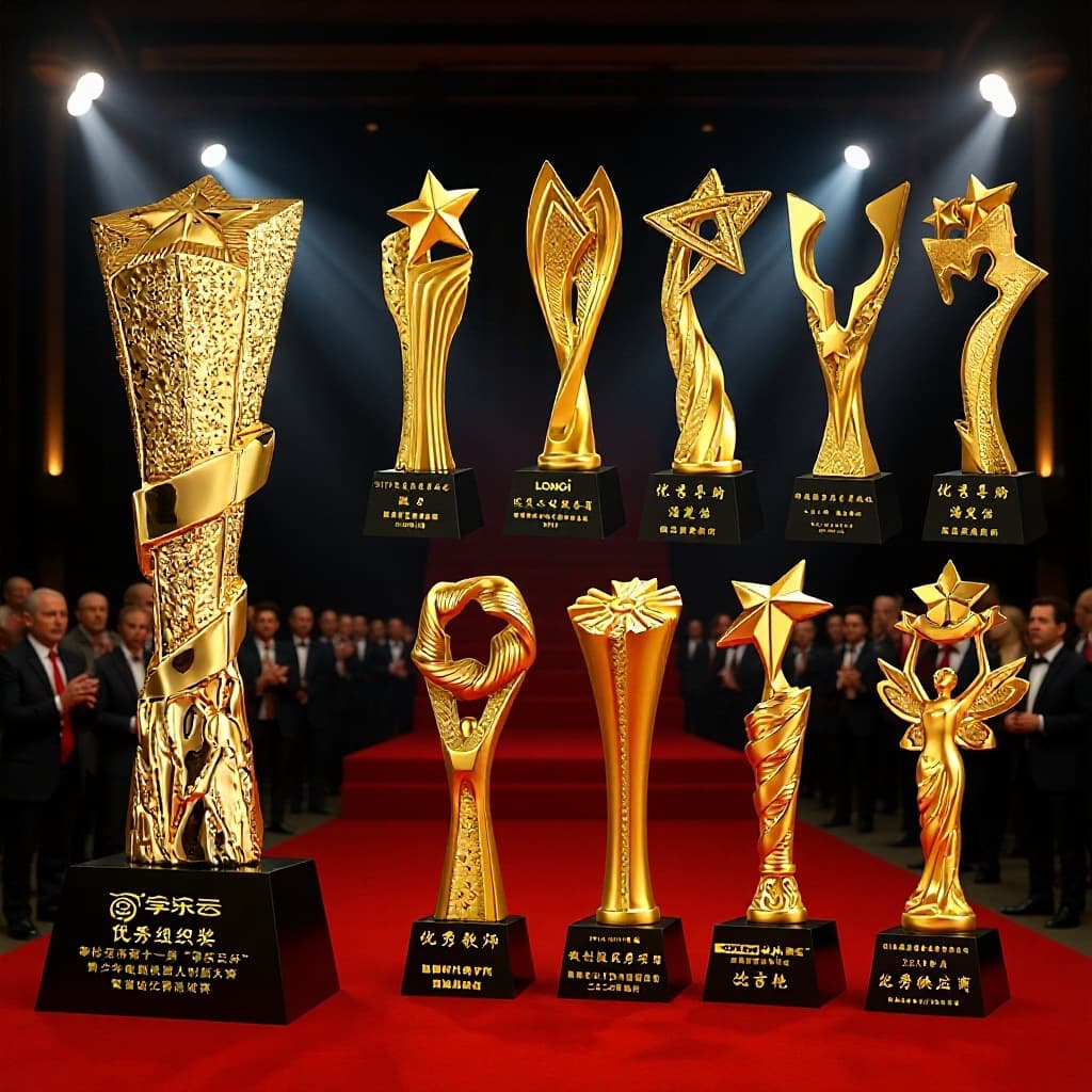 One-piece Resin Trophy Dance Competition Creative Gold Silver Bronze Star Crown Employee Annual Meeting Competition Award