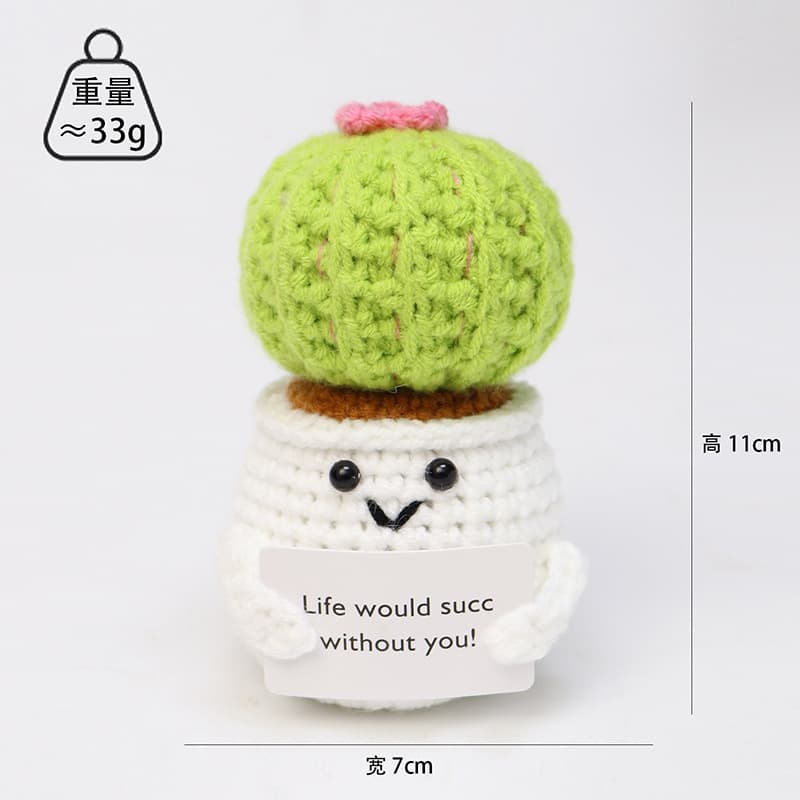 Cross-border Emotional Cucumber Potato Hand-crocheted Cucumber Potted Plant Positive Energy Fruit Vegetable Wool Crochet Doll